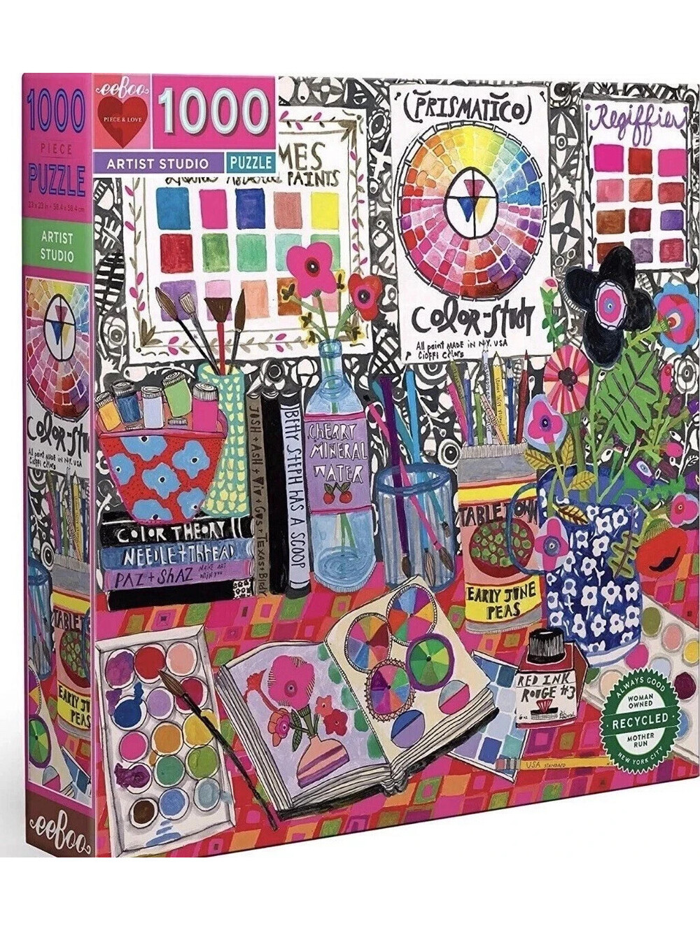 eeBoo Artist Studio 1000 Piece Jigsaw Puzzle Piece & Love Square New Sealed